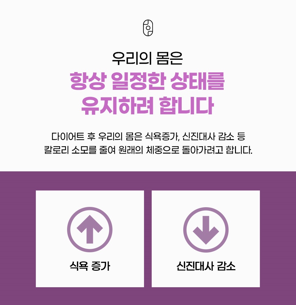 다이어트 후 요요 식욕 증가 신진대사 감소